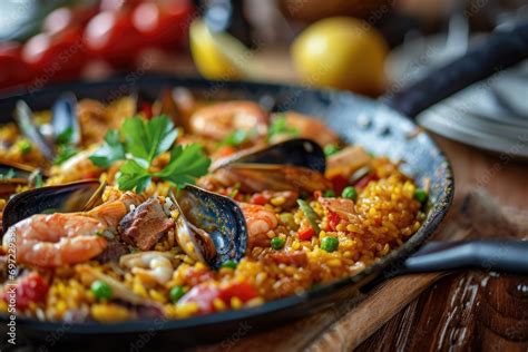  Paella!  A Flavorful Symphony of Seafood and Saffron Woven into Every Bite